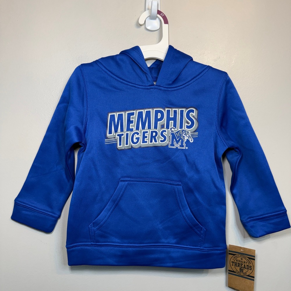 Rivalry Threads Memphis Tigers Royal Blue Pullover Hoodie Toddler Size 3T NWT